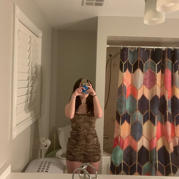 leopard print mesh corset dress - Picture 3 of 5